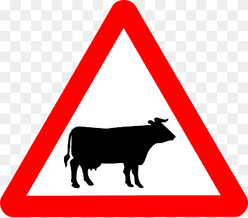 Cattle Traffic sign Warning sign Road The Highway Code, Traffic Signs, driving, warning Sign, logo png thumbnail