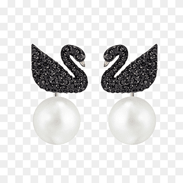 Earring Cygnini Swarovski AG Jewellery, Black Swan Earrings, gemstone, pendant, animals png thumbnail