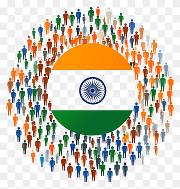 People de la India, población india, bandera india con diversas personas, png thumbnail