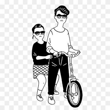 Drawing Illustrator Cartoonist Artist Illustration, Sunglasses young, watercolor Painting, bicycle, monochrome png thumbnail