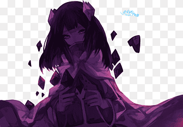 Anime Fan art Mangaka Character, starry sky, purple, black Hair, violet png thumbnail