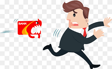 Credit card Bank Debt Finance, Business man running, saving, business Woman, hand png thumbnail