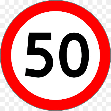 Prohibitory traffic sign Speed limit graphy, 50, text, trademark, warning Sign png thumbnail
