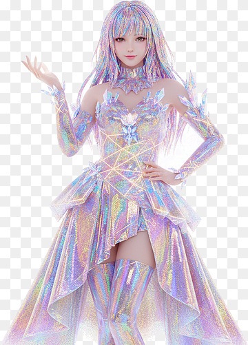 holografisches Schimmerporträt eines futuristischen Idols, png thumbnail