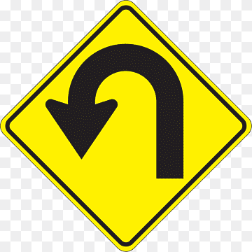 U-turn Traffic sign Road signs in Singapore Regulatory sign, road, angle, text, triangle png thumbnail
