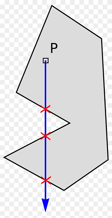Ray casting Algorithm Point in polygon, algorithm, angle, rectangle, triangle png thumbnail