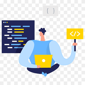 kodowanie, osoba kodująca JavaScript na laptopie, png thumbnail