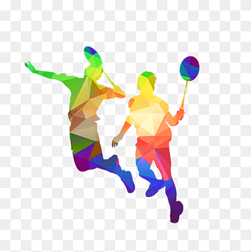 tennisspillere polygonale holografiske, Badminton Silhouette, Sports silhuettfigurer, dyr, Kunst, badminton png thumbnail