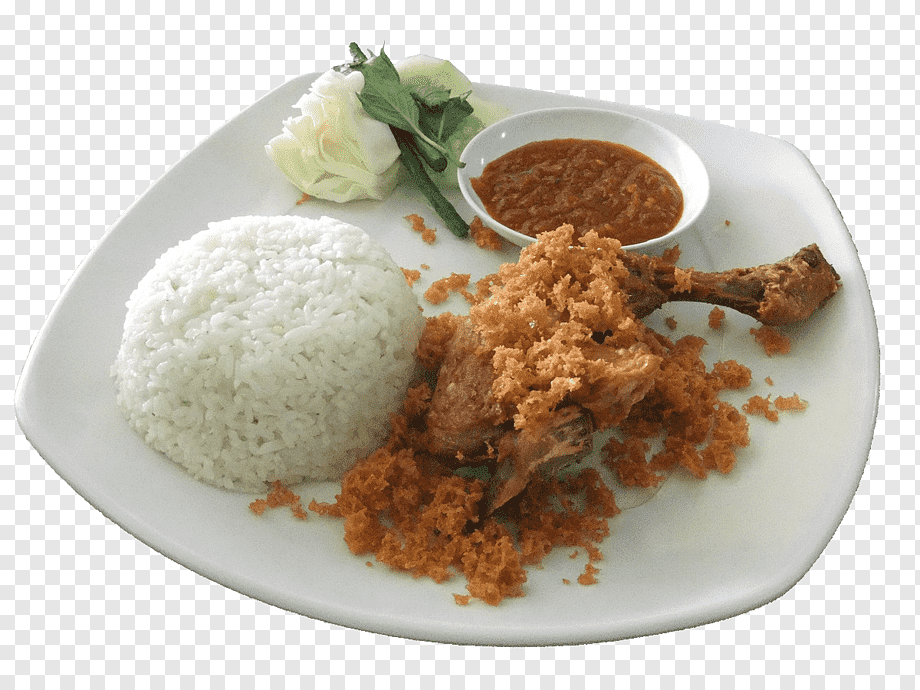 Fried chicken with rice, Ayam Goreng Asli Prambanan Indonesian cuisine ...