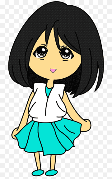 Doodle Girl Drawing, girl, child, face, black Hair png thumbnail