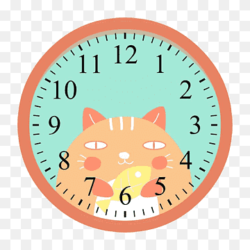 Despertador movimiento de pared de plástico, lindo gato de dibujos animados, personaje animado, naranja, dibujos animados png thumbnail