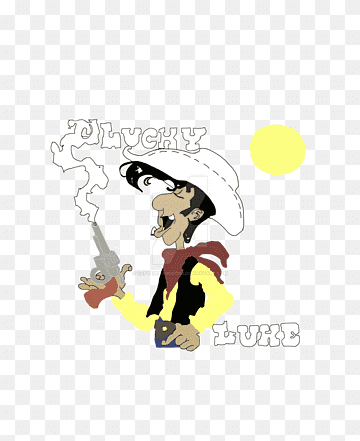 Lucky Luke T-shirt, T-shirt, cowboy, cartoon, printed Tshirt png thumbnail