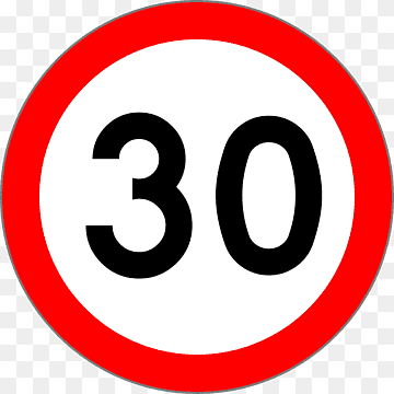Traffic sign Speed limit Warning sign, 30, text, trademark, warning Sign png thumbnail