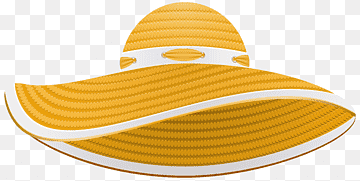 Sombrero de paja de color marrón y blanco, sombrero para la cabeza, sombrero para el sol fascinador, sombrero amarillo de verano para mujer transparente, comida, sombrero, naranja png thumbnail