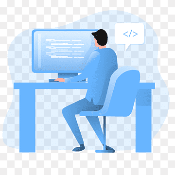 Codierung, Entwickler am Schreibtisch, Codierung am Computer, png thumbnail