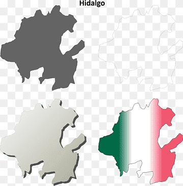 Conjunto de mapa de contorno en blanco de Hidalgo, png thumbnail