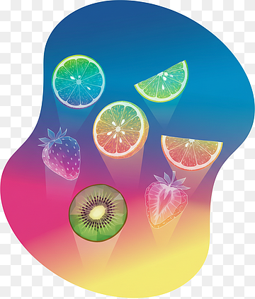 holografiske fruktskiver på teknologisk illustrasjon for gradientbakgrunn, png thumbnail