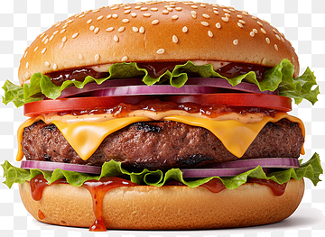 hamburguesa jugosa fotorrealista para activos promocionales de cadenas de comida rápida, hamburguesa, png thumbnail