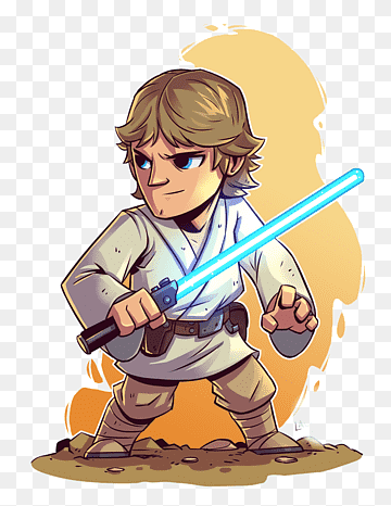 Star Wars Luke Skywalker using lightsaber illustration, Anakin Skywalker Luke Skywalker Star Wars IG-88 Bossk, Cartoon Future Soldier, cartoon Character, comics, child png thumbnail