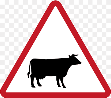 Road signs in the United Kingdom Traffic sign The Highway Code, united kingdom, warning Sign, cow Goat Family, logo png thumbnail