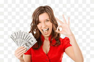 woman holding dollars, Payday loan Installment loan Cash advance Pawnbroker, woman, microphone, hand, people png thumbnail