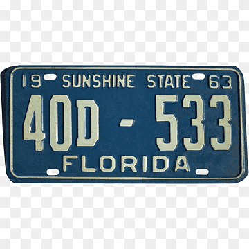 Vehicle License Plates Car Florida Motor vehicle registration Motorcycle, car, text, plate, rectangle png thumbnail