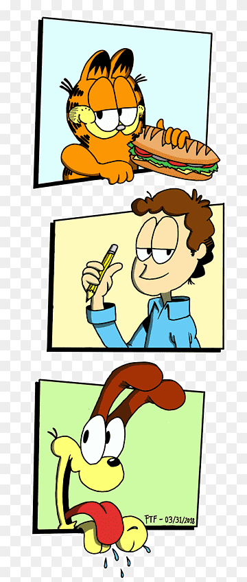 Odie Jon Arbuckle Garfield Comics Cartoon, Garfield cartoon, comics, child, text png thumbnail