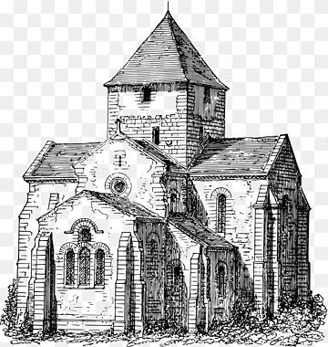 Building Church Drawing, Church, building, monochrome, medieval Architecture png thumbnail