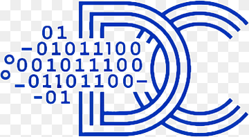 abstract binary code stream, developer coding logo, minimalist line art, dc logo with binary code, png thumbnail