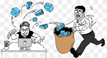 DevOps Cartoon Comics, cloud computing, hand, cloud, cloud Computing png thumbnail