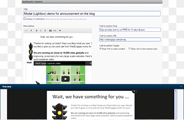 HTML Web page Lightbox Modal window Computer program, notification, text, computer, computer Program png thumbnail