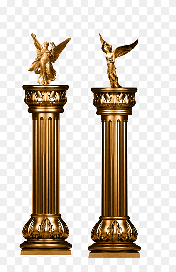 Dos figurillas de angel graficas, columna, nuestra señora., metal, bella dama, estructura png thumbnail