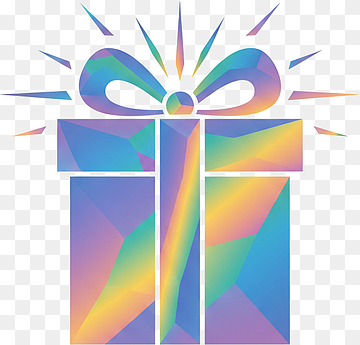 holografisk gaveeske flat-illustrasjon for ferieemballasje, png thumbnail