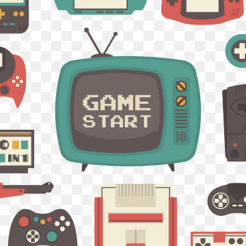 Ilustración animada de la televisión verde vintage, controlador de videojuegos de juegos de video juegos, videojuegos, juego, electrónica, retro png thumbnail