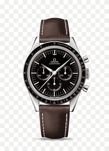 Omega Speedmaster Watch Omega SA Chronograph Omega Seamaster, Omega watch black male watch Moon Watch, brown, black Hair, watch Accessory png thumbnail
