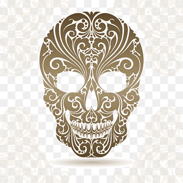 Skull Ornament Illustration, Decorative skeleton luminescent material, decor, happy Birthday Vector Images, christmas Decoration png thumbnail