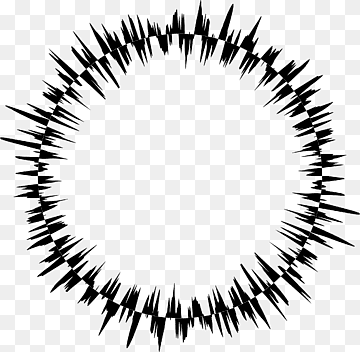 round black burst, Sound Wave Audio frequency Compact Cassette, Sound wave, monochrome, symmetry, black png thumbnail