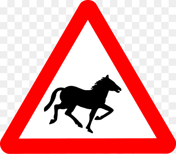 Cattle Traffic sign Road Warning sign The Highway Code, Free Horseshoe, horse, warning Sign, logo png thumbnail