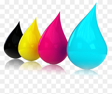 Ilustración de cuatro gotas de agua, cartucho de tinta, impresora de tóner, impresora, tinta, electrónica, soltar png thumbnail