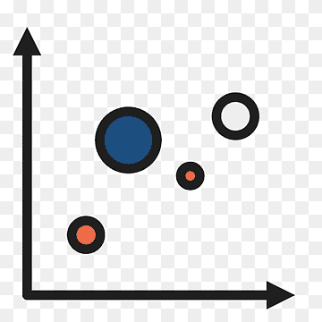 scatterplot, størrelse, farvet, ikon, png thumbnail