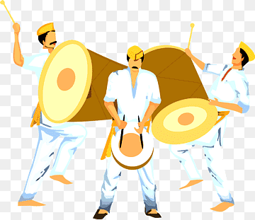 Мужская музыкальная группа из трех человек, Hand Drums Headgear Поведение человека, барабан, рука, мультфильм, мегафон png thumbnail