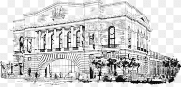 Classical architecture Middle Ages Facade Sketch, house, white, building, monochrome png thumbnail