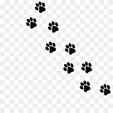dog paw prints illustration, Cat Dog Kitten Footprint Paw, Black animal footprints, ink, white, black Hair png thumbnail