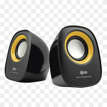 two black-and-yellow portable speakers, Battery charger USB AC power plugs and sockets Loudspeaker Computer port, Speakers, electronics, computer, accessories png thumbnail