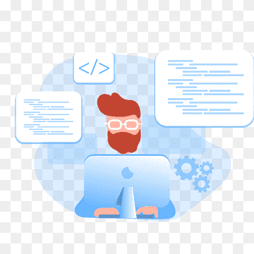 codifica, codifica dello sviluppatore sul computer con bolle di dialogo, png thumbnail