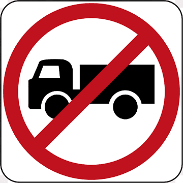Prohibitory traffic sign Truck Large goods vehicle, truck, driving, text, truck png thumbnail