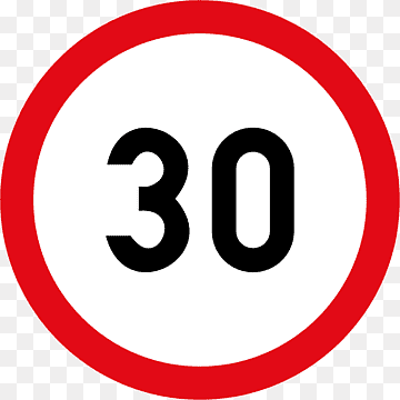 Speed limit Traffic sign Number, 30 june, text, trademark, logo png thumbnail