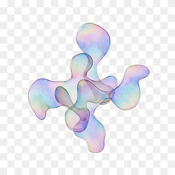 holografiske akvarell abstrakte flytende former, png thumbnail